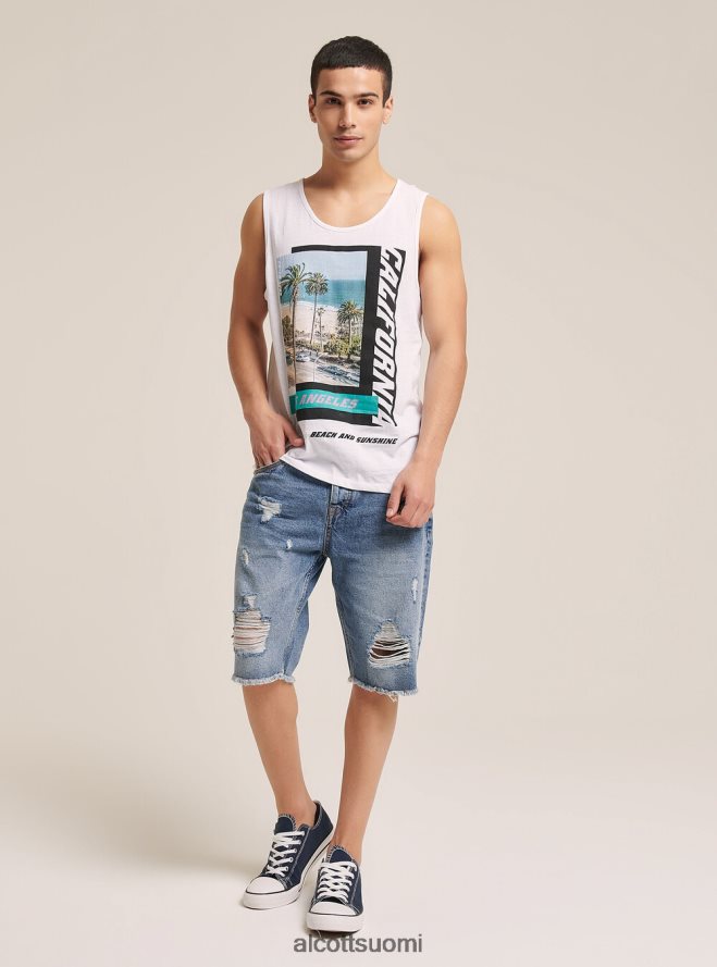 vaatetus fi Alcott miehet t-paita, jossa lyhyet hihat ja printti valkoinen HL28P0906