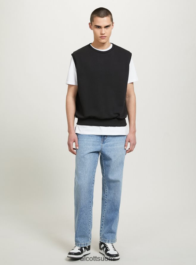 vaatetus fi Alcott miehet felpa gilet boxy fit bk1 musta HL28P0644