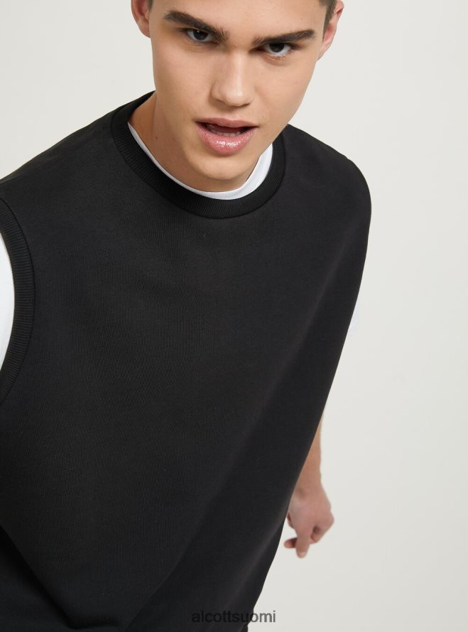 vaatetus fi Alcott miehet felpa gilet boxy fit bk1 musta HL28P0644