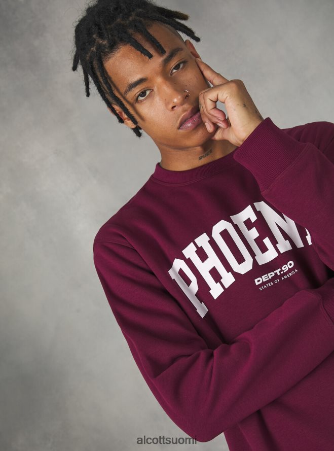 vaatetus fi Alcott miehet felpa girocollo con stampa college bo1 bordeaux tumma HL28P0743