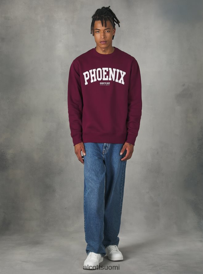 vaatetus fi Alcott miehet felpa girocollo con stampa college bo1 bordeaux tumma HL28P0743