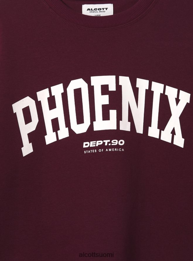 vaatetus fi Alcott miehet felpa girocollo con stampa college bo1 bordeaux tumma HL28P0743
