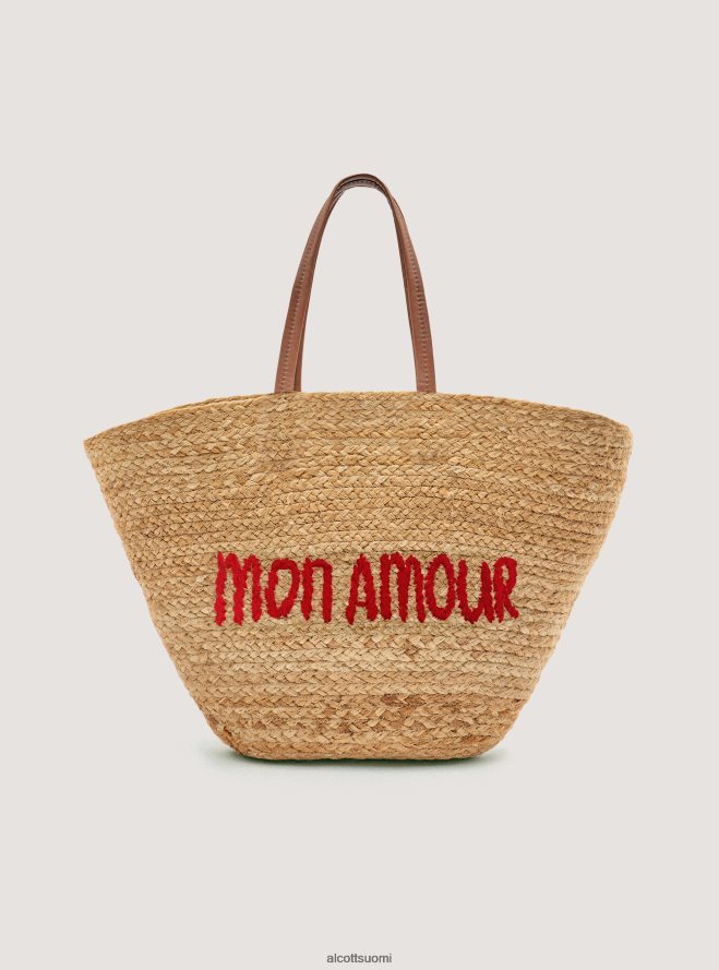 Lisätarvikkeet fi Alcott naiset raffia-laukku brodeerauksella yhdistelmä 2 HL28P0237