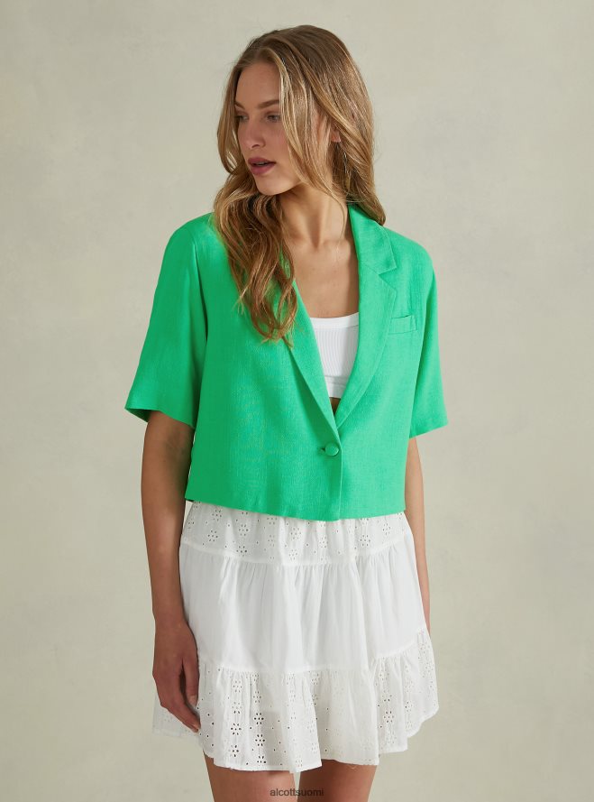 vaatetus fi Alcott naiset pellavasekoite leikattu bleiseri gn3 vihreä valo HL28P0186