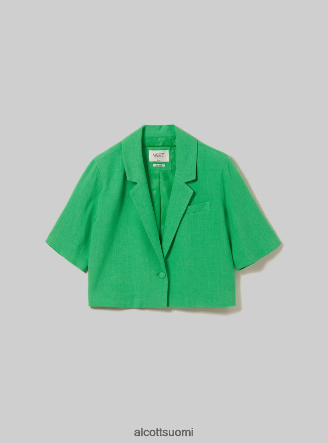 vaatetus fi Alcott naiset pellavasekoite leikattu bleiseri gn3 vihreä valo HL28P0186