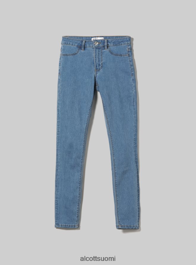 vaatetus fi Alcott naiset Korkeavyötäröiset super skinny -farkut joustavasta denimistä d000 musta HL28P0243