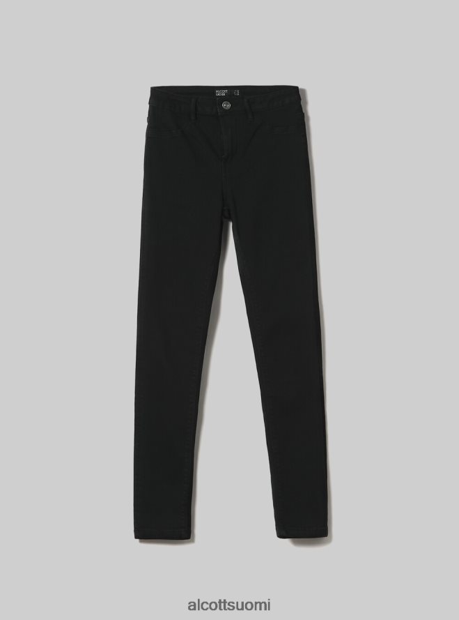 vaatetus fi Alcott naiset Korkeavyötäröiset super skinny -farkut joustavasta denimistä d000 musta HL28P0266