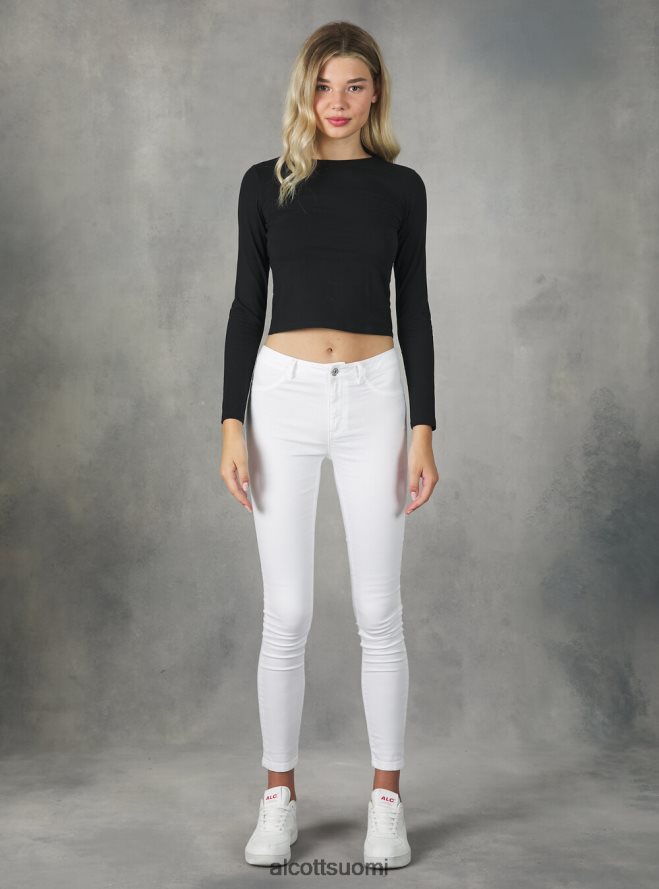 vaatetus fi Alcott naiset Korkeavyötäröiset super skinny -farkut joustavasta denimistä d000 musta HL28P0267