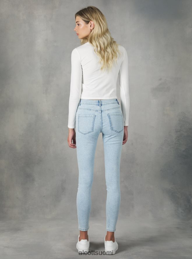 vaatetus fi Alcott naiset Korkeavyötäröiset super skinny -farkut joustavasta denimistä d000 musta HL28P0461