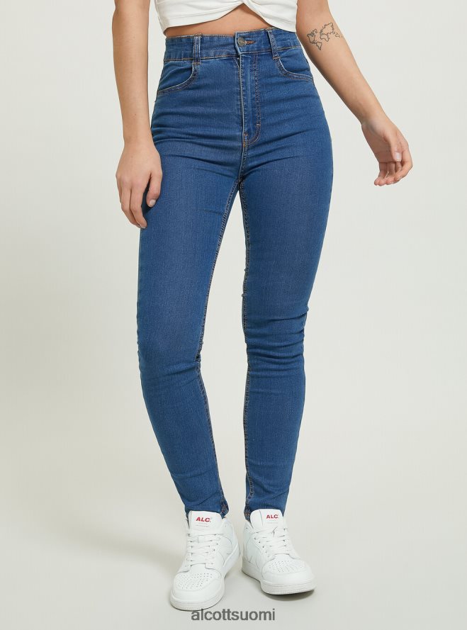 vaatetus fi Alcott naiset Skinny fit korkeavyötäröiset farkut d002 keskitummansininen HL28P0363