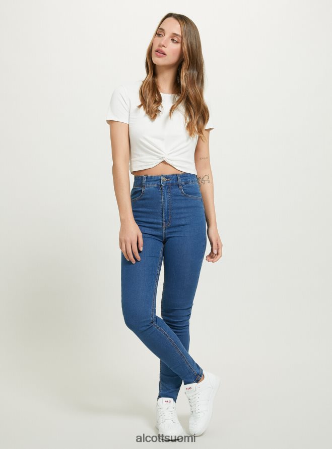 vaatetus fi Alcott naiset Skinny fit korkeavyötäröiset farkut d002 keskitummansininen HL28P0363