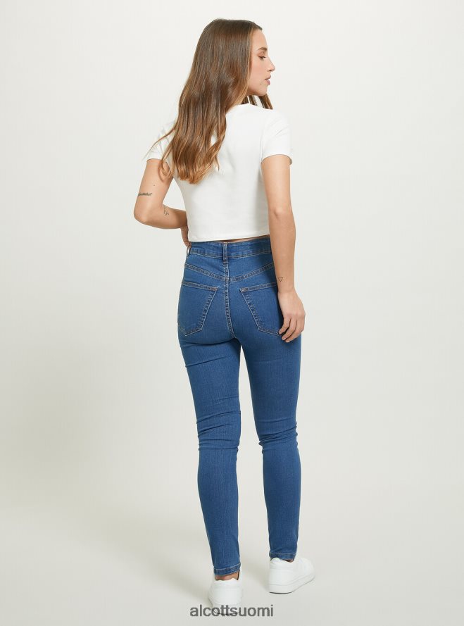 vaatetus fi Alcott naiset Skinny fit korkeavyötäröiset farkut d002 keskitummansininen HL28P0363
