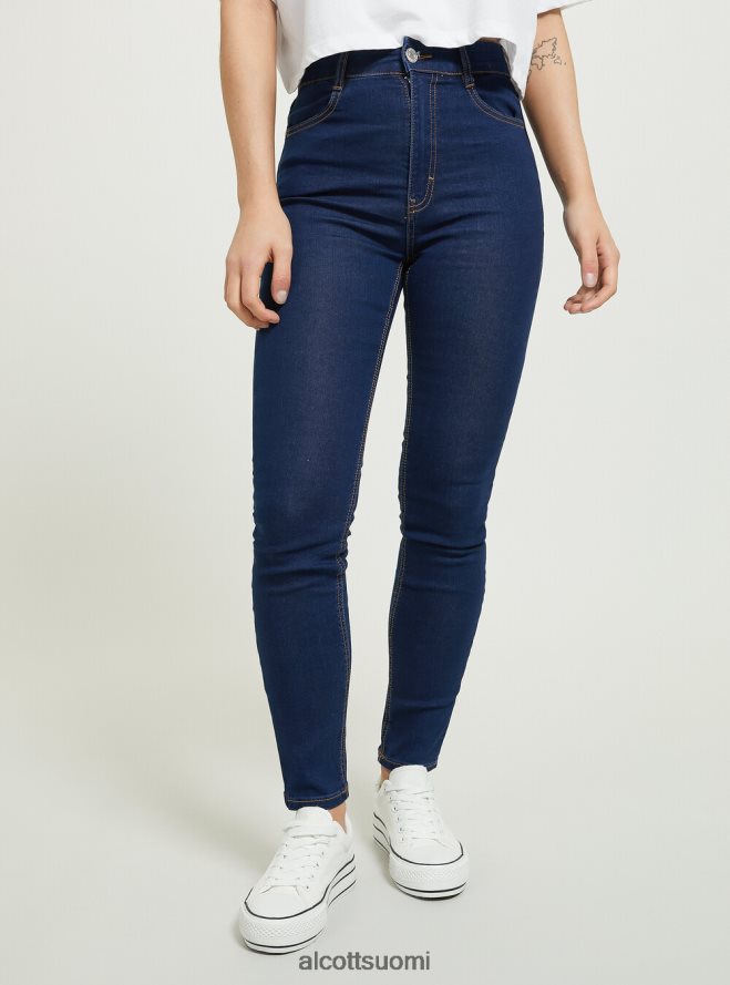 vaatetus fi Alcott naiset Skinny fit korkeavyötäröiset farkut d002 keskitummansininen HL28P0432