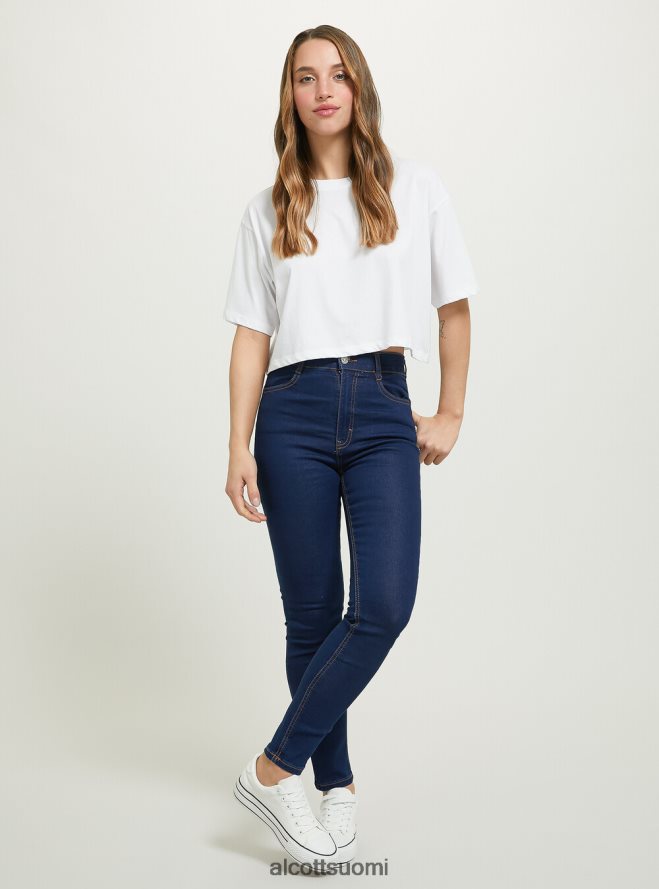 vaatetus fi Alcott naiset Skinny fit korkeavyötäröiset farkut d002 keskitummansininen HL28P0432