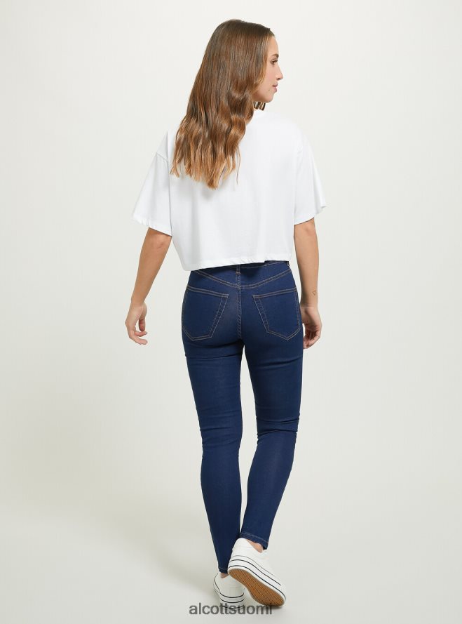 vaatetus fi Alcott naiset Skinny fit korkeavyötäröiset farkut d002 keskitummansininen HL28P0432