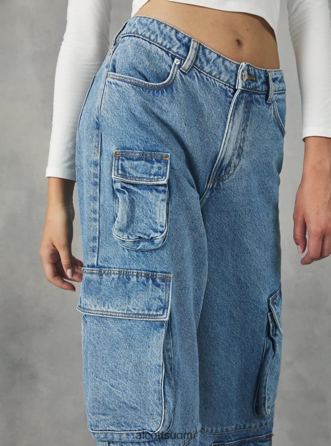 vaatetus fi Alcott naiset multi cargo comfort fit farkut d006 taivaansininen HL28P0115