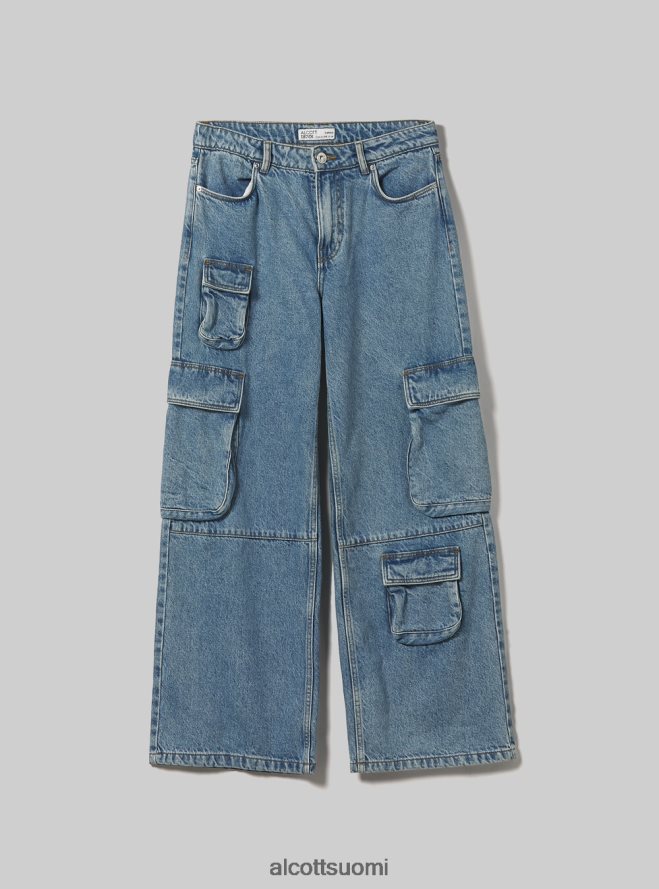 vaatetus fi Alcott naiset multi cargo comfort fit farkut d006 taivaansininen HL28P0115