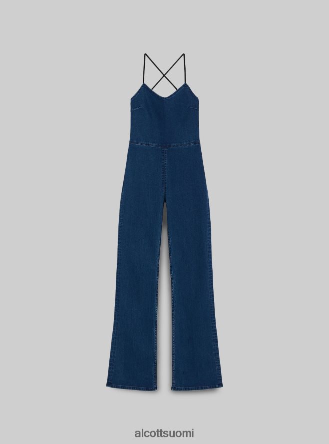 vaatetus fi Alcott naiset stretch denim pitkä yksiosainen haalari d003 keskisininen HL28P0340