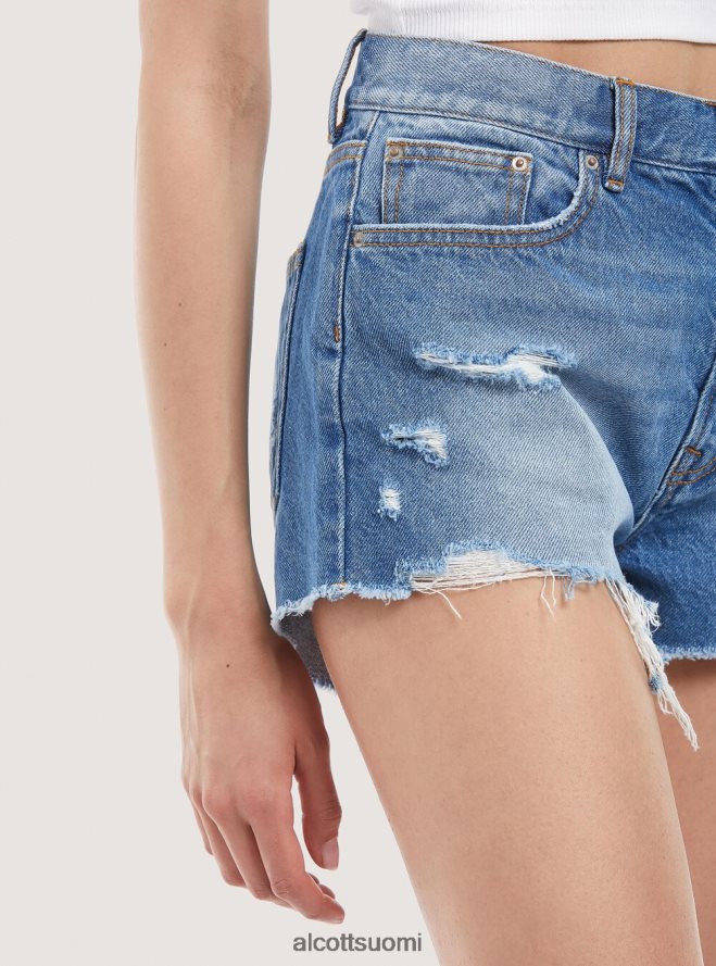 vaatetus fi Alcott naiset farkkushortsit repeytyksillä d003 keskisininen HL28P0116