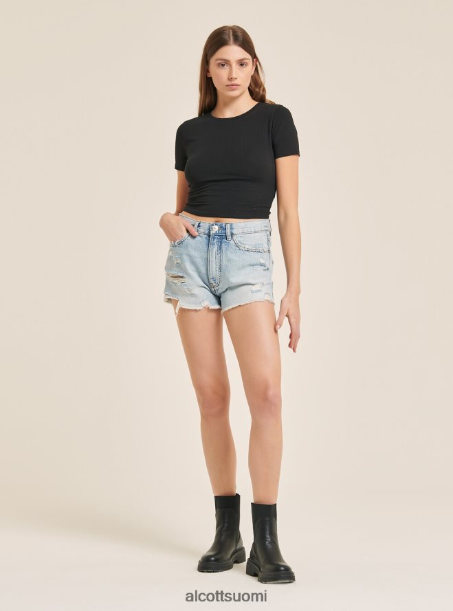 vaatetus fi Alcott naiset farkkushortsit repeytyksillä d003 keskisininen HL28P0128