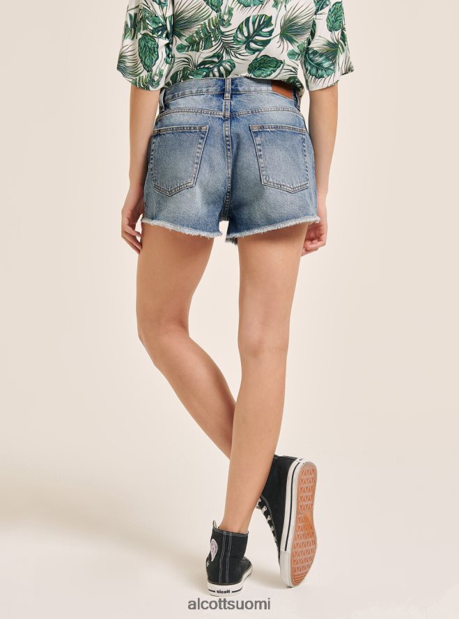 vaatetus fi Alcott naiset farkkushortsit repeytyksillä d003 keskisininen HL28P0459