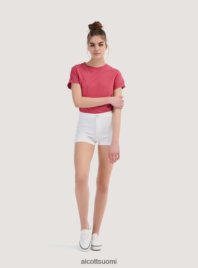 vaatetus fi Alcott naiset joustavat farkkushortsit käänteisillä d099 valkoinen HL28P0250