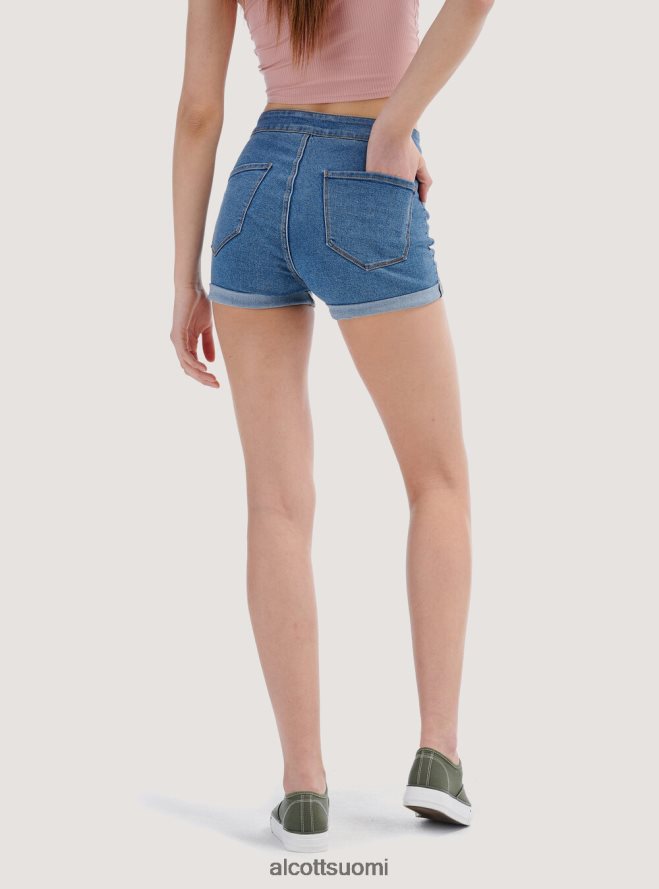 vaatetus fi Alcott naiset joustavat farkkushortsit käänteisillä d099 valkoinen HL28P0282