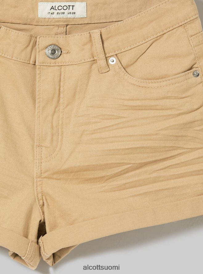 vaatetus fi Alcott naiset joustavat twill-shortsit käänteisillä bk1 musta HL28P0385