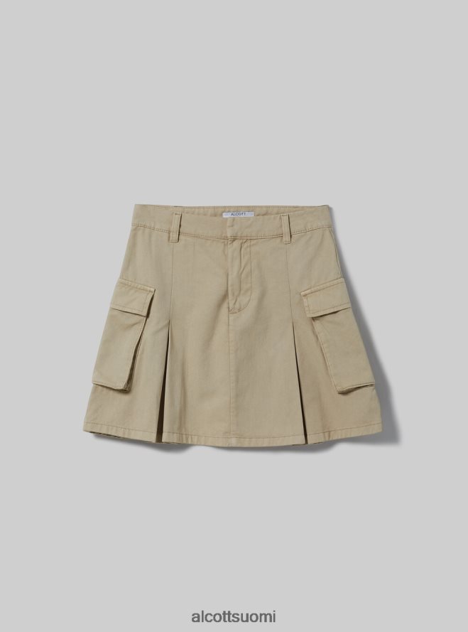 vaatetus fi Alcott naiset laskostettu cargo-hame br3 ruskea vaalea HL28P0349