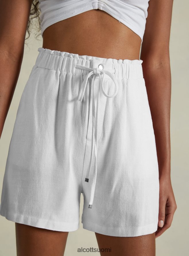 vaatetus fi Alcott naiset pellavasekoite shortsit bg3 beige valo HL28P023