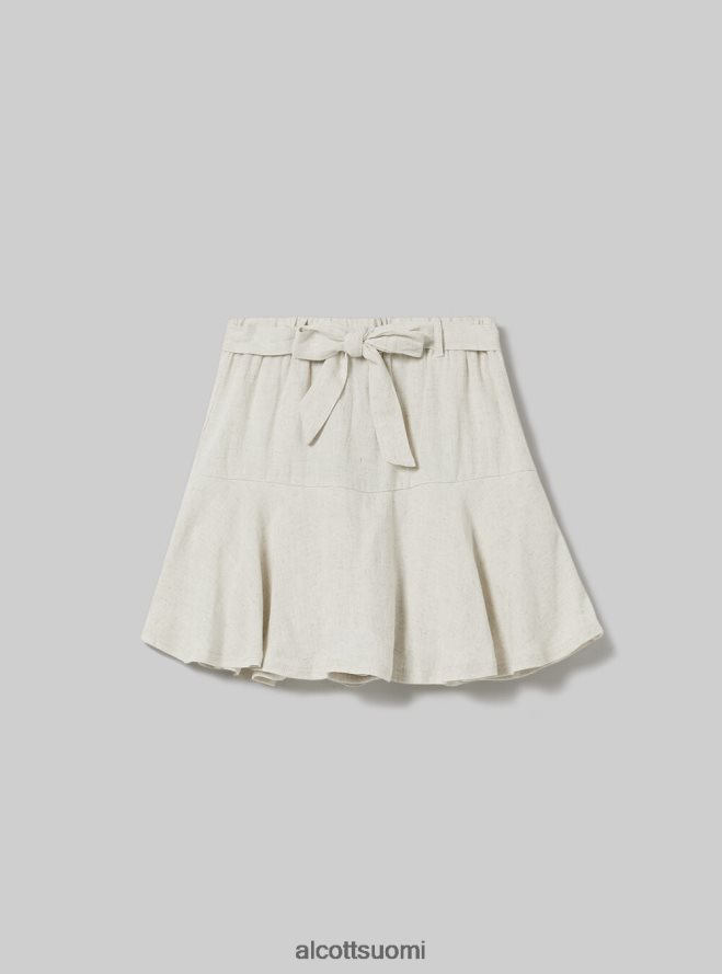 vaatetus fi Alcott naiset pellavasekoite skort hihnalla bg3 beige valo HL28P0276