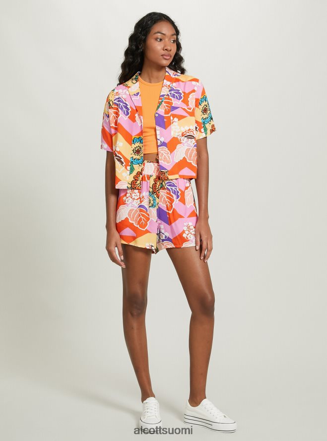 vaatetus fi Alcott naiset shortsit kukkaprintillä bk1 musta HL28P014