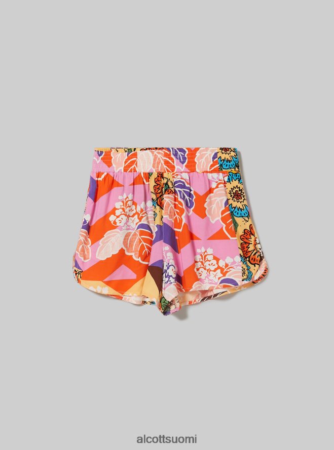 vaatetus fi Alcott naiset shortsit kukkaprintillä bk1 musta HL28P014
