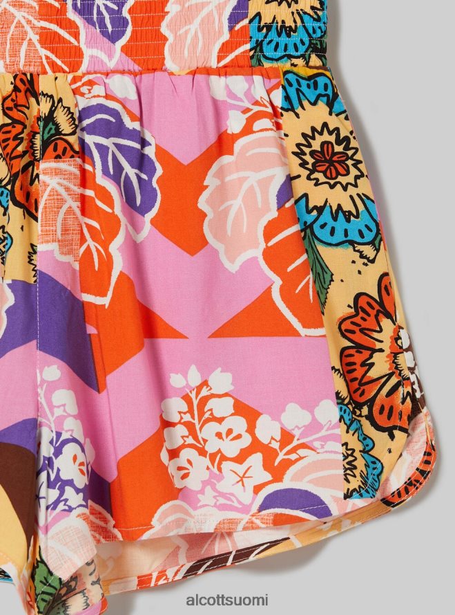 vaatetus fi Alcott naiset shortsit kukkaprintillä bk1 musta HL28P014