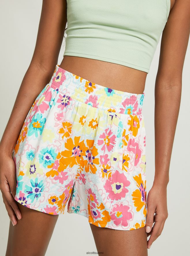 vaatetus fi Alcott naiset shortsit kukkaprintillä bk1 musta HL28P03