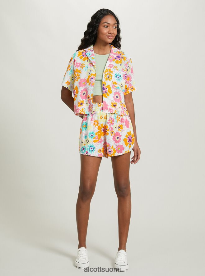 vaatetus fi Alcott naiset shortsit kukkaprintillä bk1 musta HL28P03