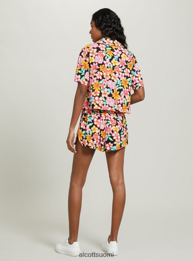 vaatetus fi Alcott naiset shortsit kukkaprintillä bk1 musta HL28P06