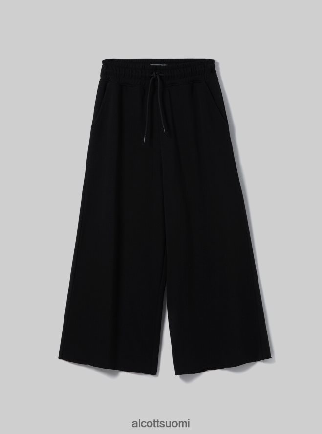 vaatetus fi Alcott naiset lyhennetyt fleece-leggingsit, joissa joustava vyötärönauha bk1 musta HL28P0206