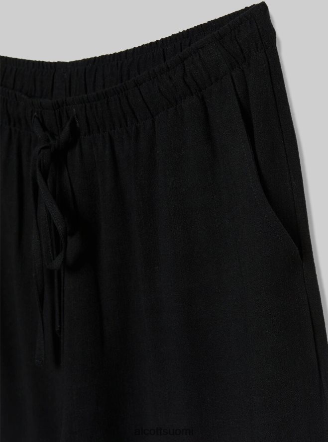 vaatetus fi Alcott naiset pantaloni palazzo con coulisse bk1 musta HL28P0278