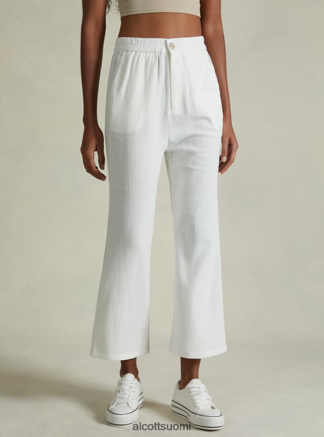 vaatetus fi Alcott naiset pellavasekoiteiset culotte-housut wh2 valkoinen HL28P018