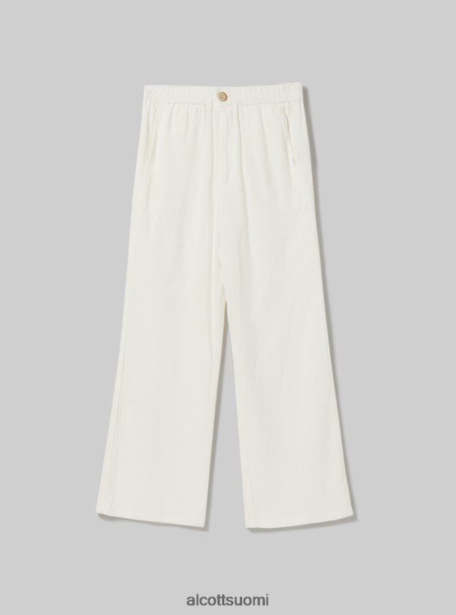 vaatetus fi Alcott naiset pellavasekoiteiset culotte-housut wh2 valkoinen HL28P018