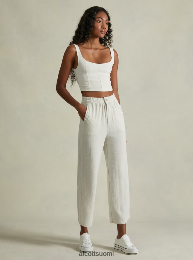 vaatetus fi Alcott naiset pellavasekoiteiset culotte-housut wh2 valkoinen HL28P0472