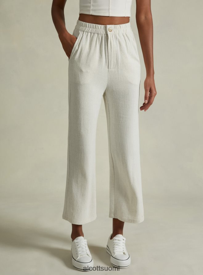 vaatetus fi Alcott naiset pellavasekoiteiset culotte-housut wh2 valkoinen HL28P0472