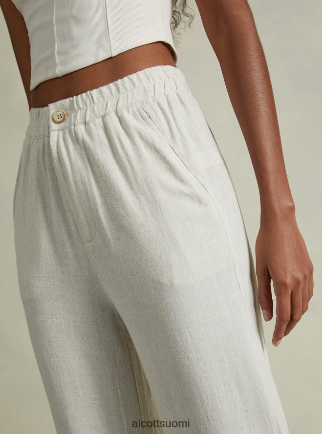 vaatetus fi Alcott naiset pellavasekoiteiset culotte-housut wh2 valkoinen HL28P0472