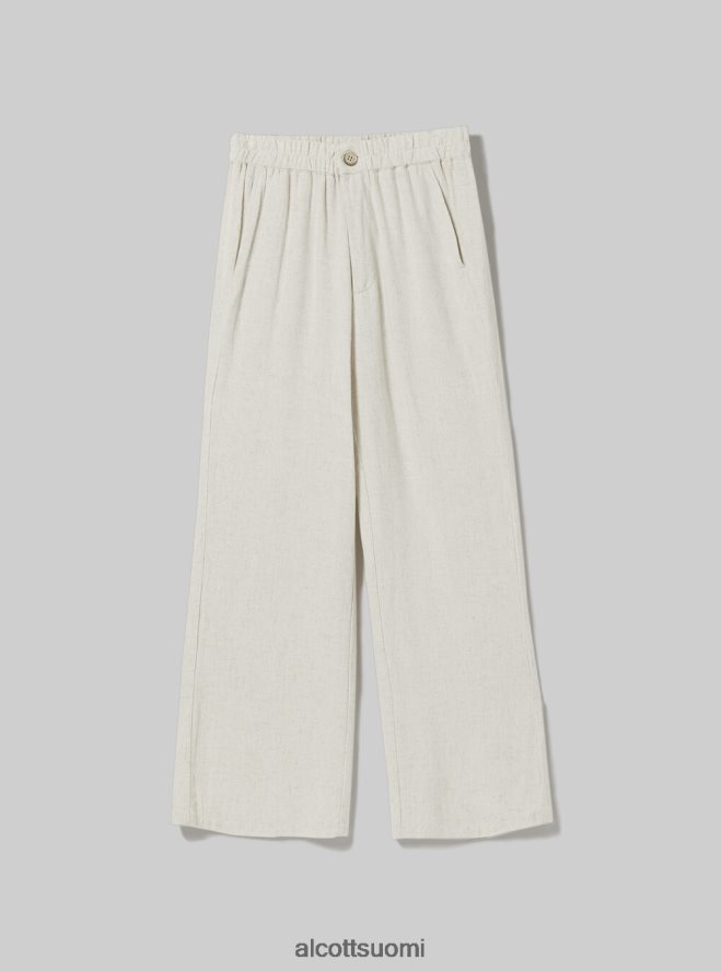 vaatetus fi Alcott naiset pellavasekoiteiset culotte-housut wh2 valkoinen HL28P0472