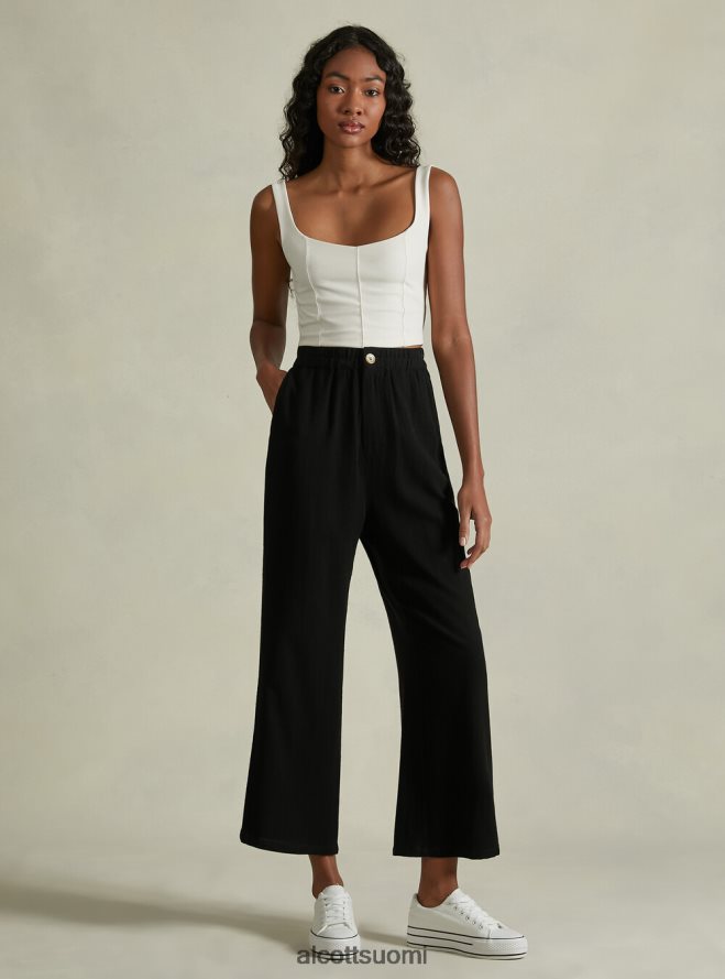 vaatetus fi Alcott naiset pellavasekoiteiset culotte-housut wh2 valkoinen HL28P0473