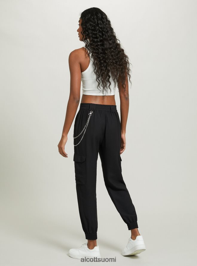 vaatetus fi Alcott naiset pellavasekoiteiset ketjuhousut bk1 musta HL28P0359