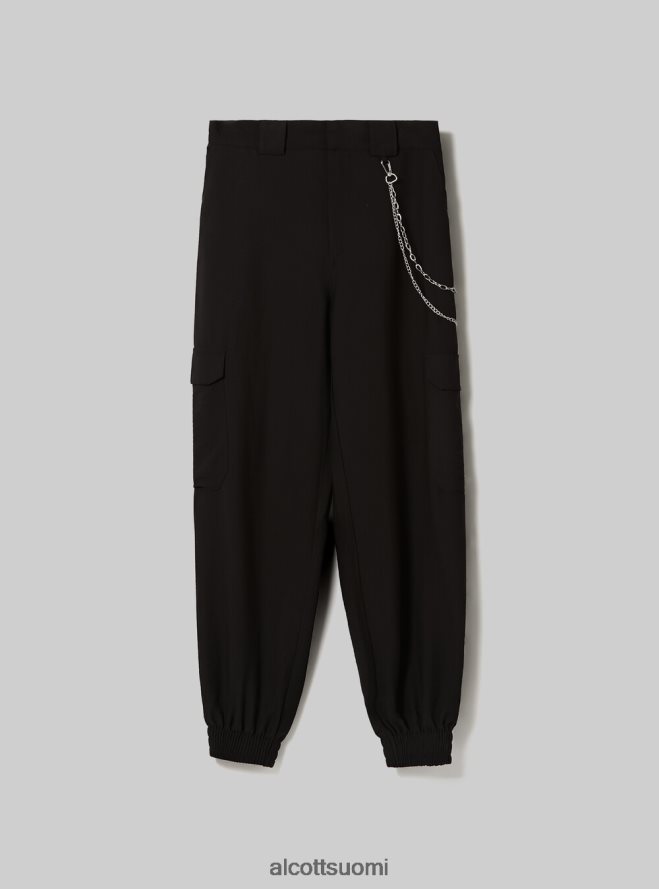 vaatetus fi Alcott naiset pellavasekoiteiset ketjuhousut bk1 musta HL28P0359