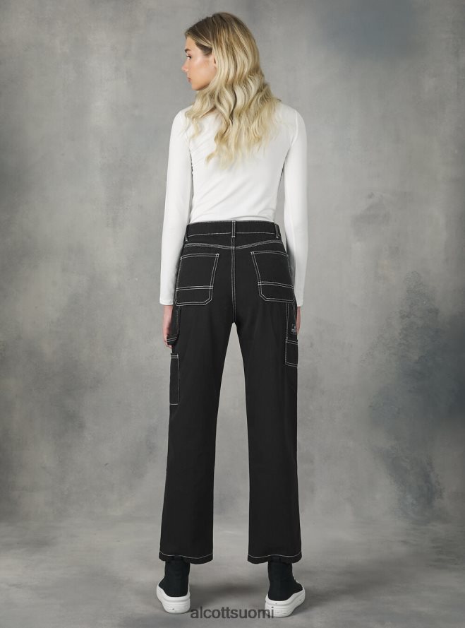 vaatetus fi Alcott naiset puusepän kangashousut bk1 musta HL28P0148