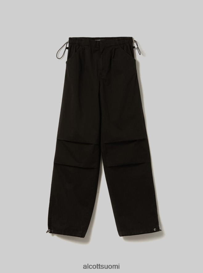 vaatetus fi Alcott naiset puuvillaiset laskuvarjohousut bk1 musta HL28P0151